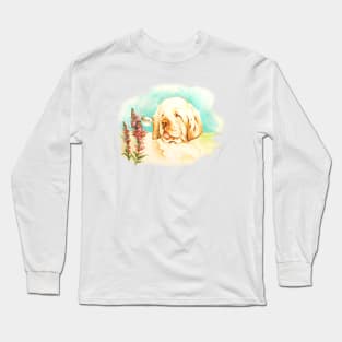 Clumber Spaniel, Watercolour painting. Long Sleeve T-Shirt